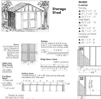 10x10 Storage Shed Plans How to Build DIY by 8x10x12x14x16x18x20x22x24 ...