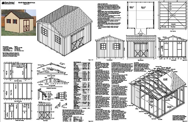 Free 12x12 Shed Plans How to Build DIY by 8x10x12x14x16x18x20x22x24 ...