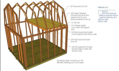 Gambrel Roof Shed Plans How to Build DIY by 8x10x12x14x16x18x20x22x24 