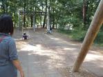 武蔵丘陵森林公園アスレチック ブランコ型ターザン滑車