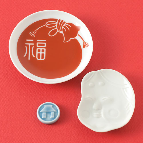 かわいい縁起物豆皿「馬場商店 日本のいわれ 箸置き小皿セット」