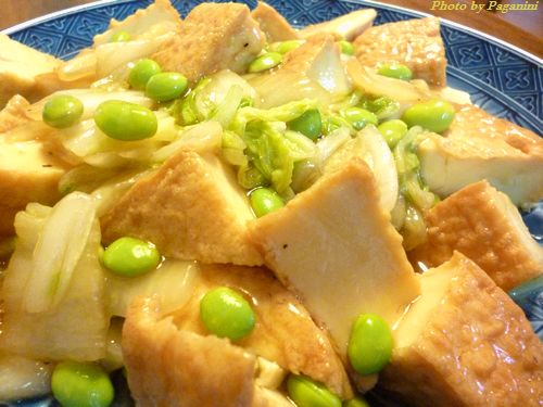 fried age-dofu & Chinese cabbage