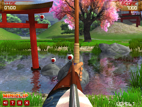 提灯を弓矢で射るゲーム　Bow Master Japan