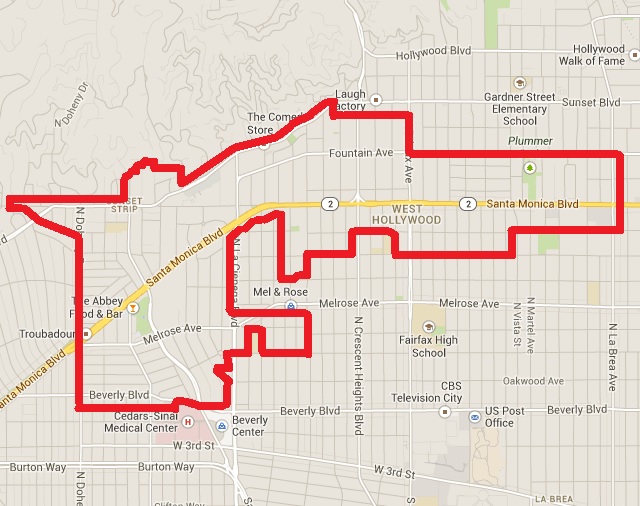 West Hollywood Map 1