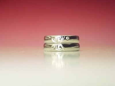 結婚指輪　蝶々