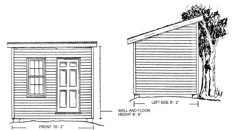 10x12 storage shed plans package, blueprints, material