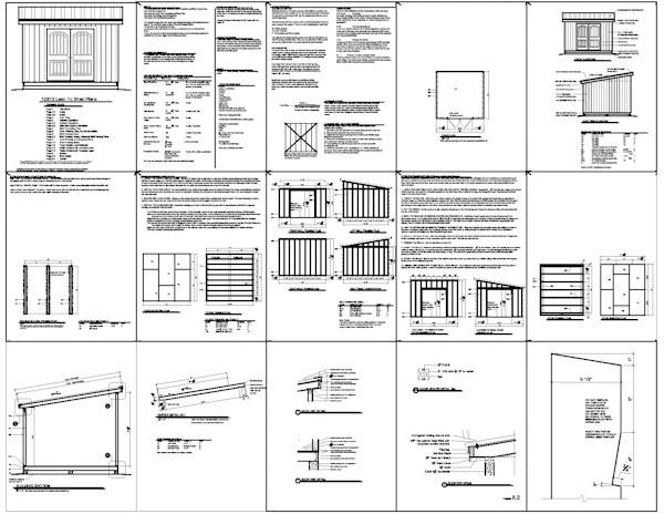 8' x 12' backyard deluxe storage shed plans blueprint