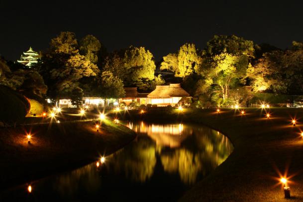 岡山後楽園　夜間特別開園「秋の誘い庭園」開催